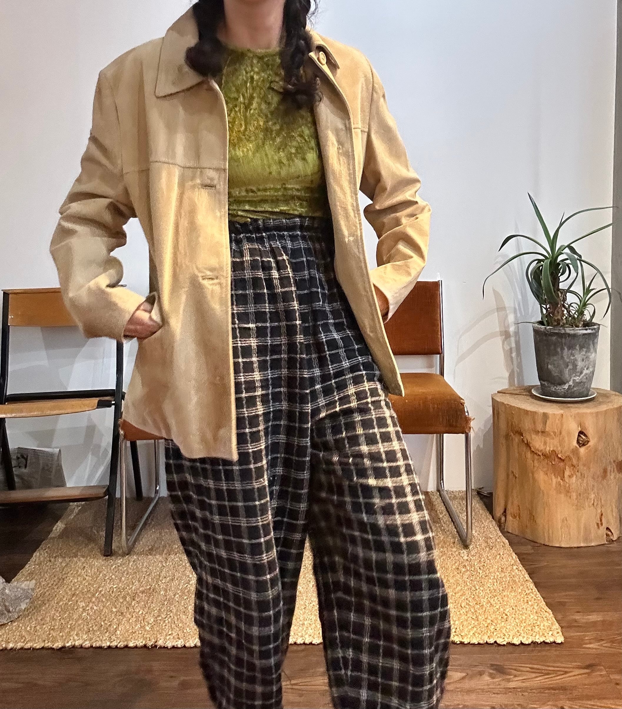 Vintage タンベージュスエードレザーJACKET