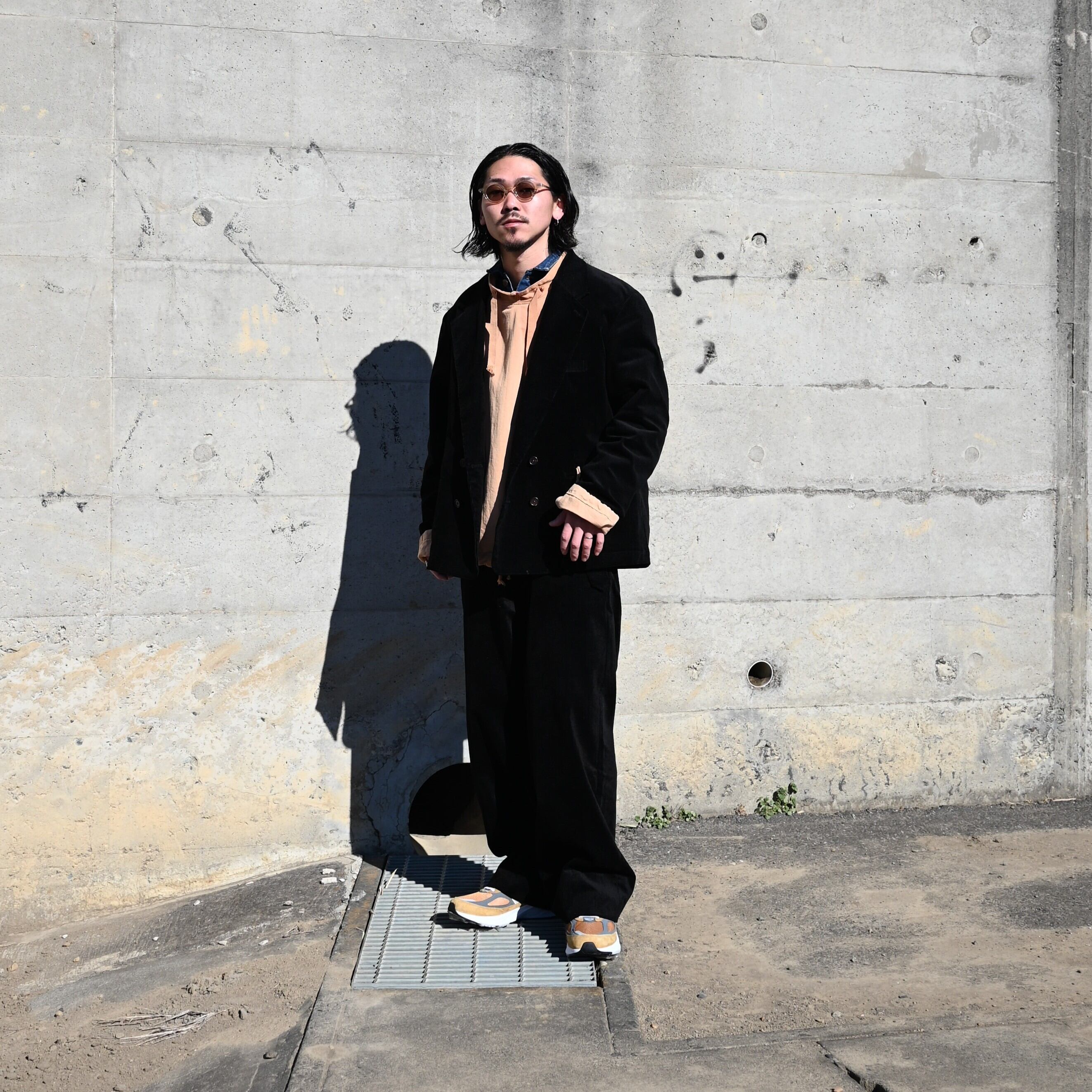 INTERIM / 9W LINEN COTTON CORDUROY PIPING DOUBLE JACKET | GANKO