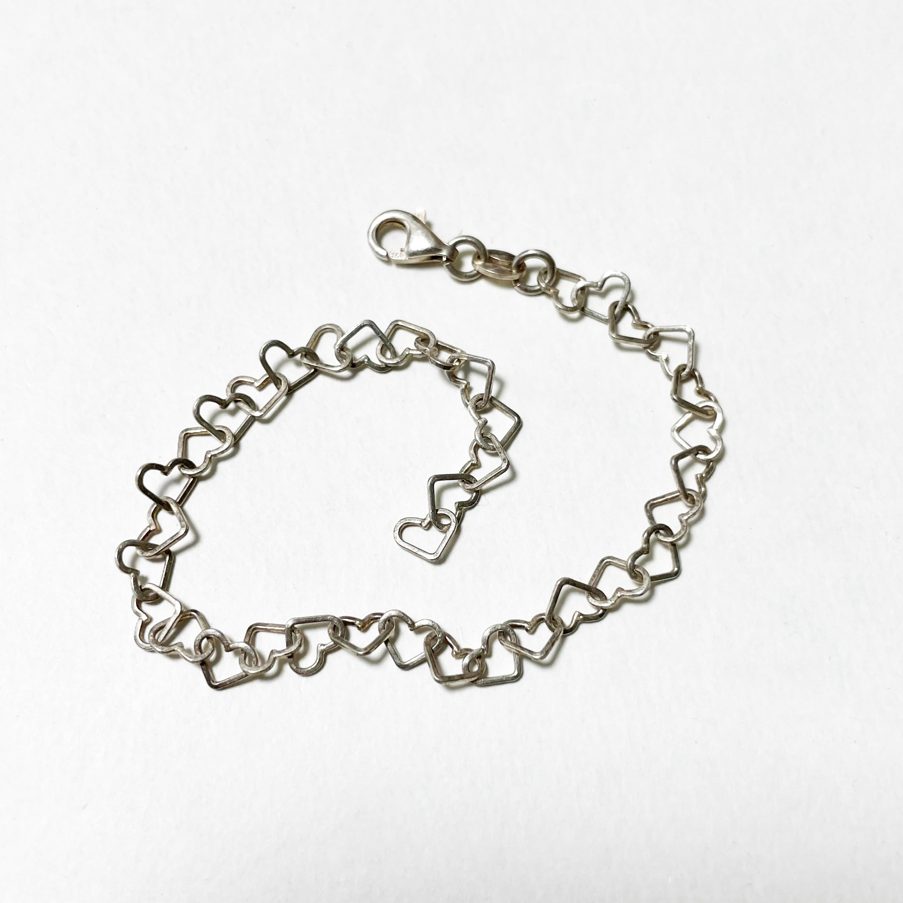 Vintage 925 Silver Heart Chain Bracelet Made In Italy | CORNER powered by  BASE