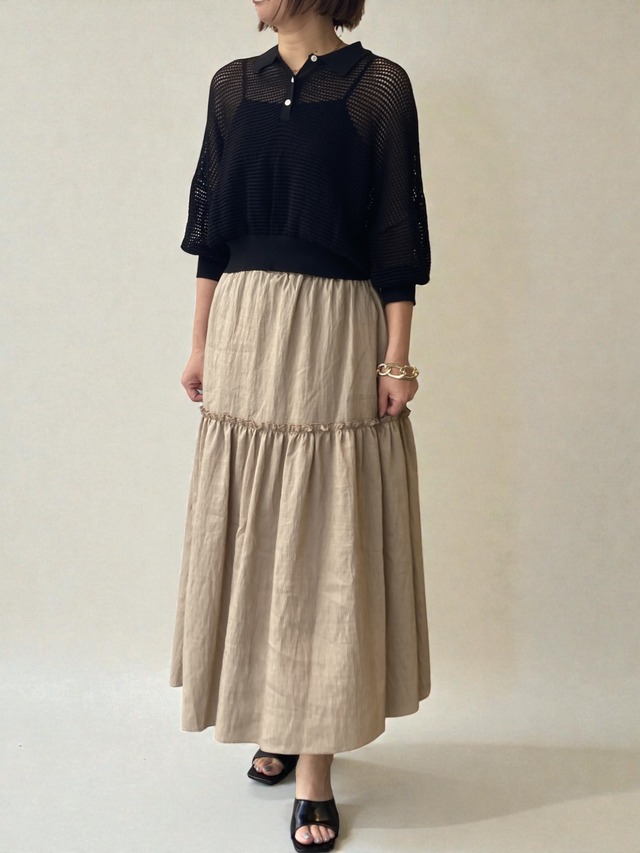 アクラグラナダモノフィラリネンスカート（ベージュ）