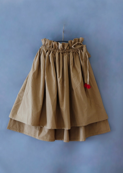 《michirico 2019SS》Asymmetry skirt / darkbeige / S