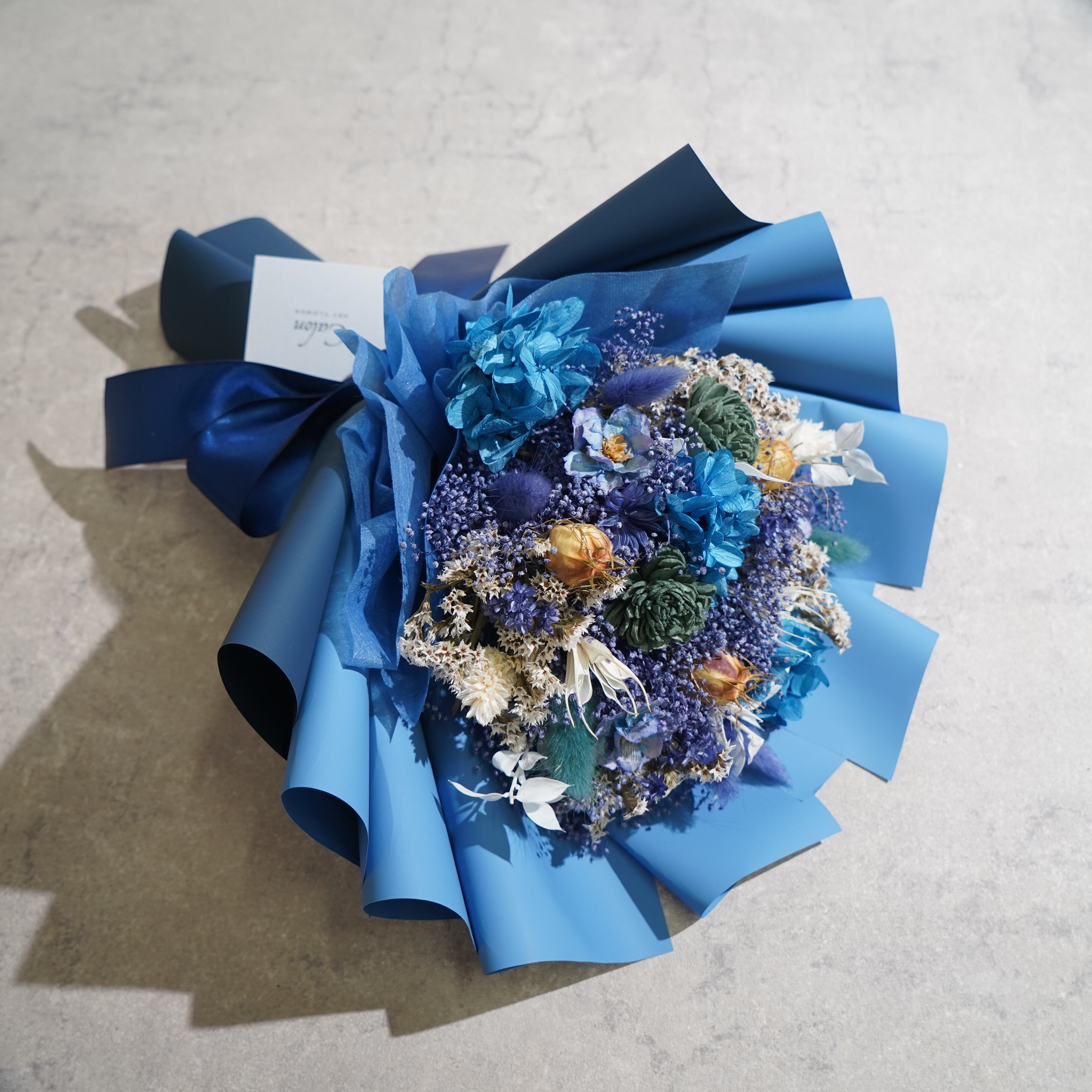 ドライフラワーの花束 Mサイズ ブルー M-445≪限定1点≫