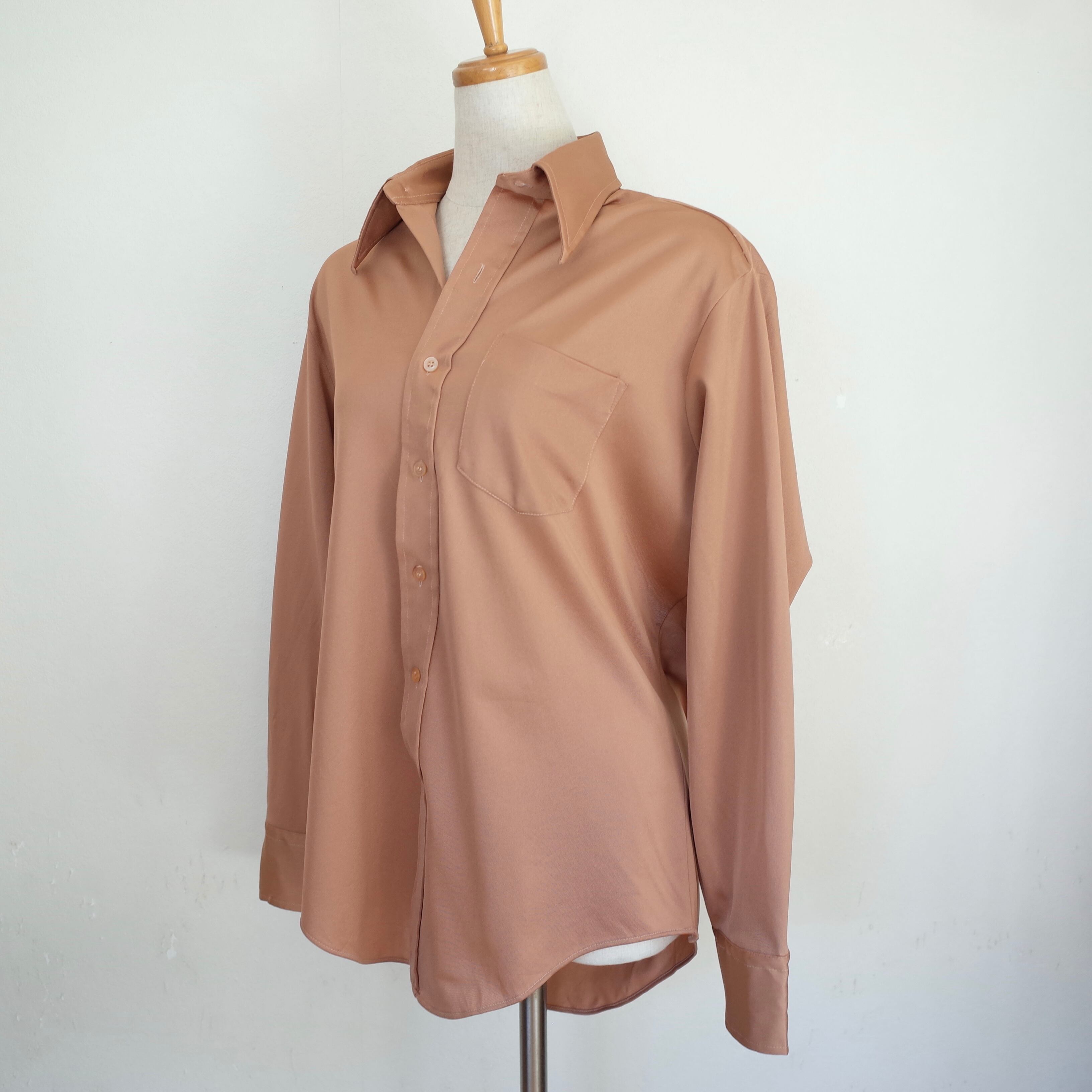 80s polyester beige shirt