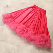 社交ダンス 衣装 prima boutique プリマブティック スカート レッスンウェア ペチコート ピンク系 無地 シンプル チュール オーガンジー生地 透け感 シースルー フリル フレアスカート ふんわり 華やか 鮮やか かわいい おしゃれ 上品 ダンス 練習 レッスン ダンス衣装 練習着