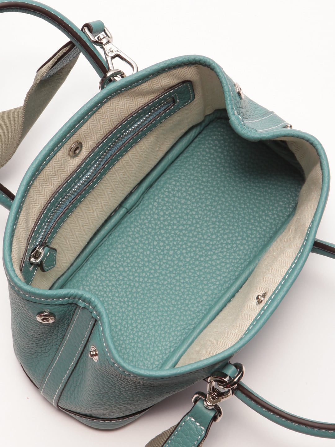 も*ち様 レザーミニハンドバッグ motte レザーミニショルダーバッグ/ブルー | DRESandmore