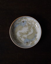 小皿　双鯉文　２枚　/　明治〜大正期