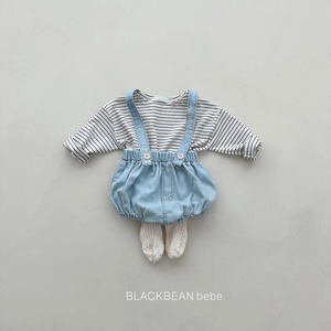【BLACK BEAN】チュロスサロペットSET デニム 60〜80cm【240205bl】