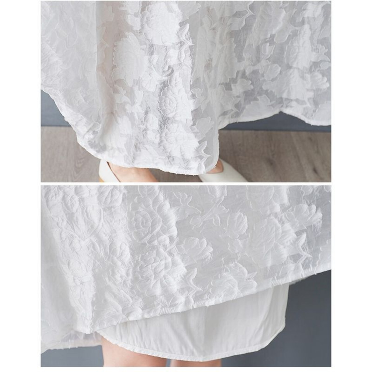 立体花柄 フレア ワンピース 30209