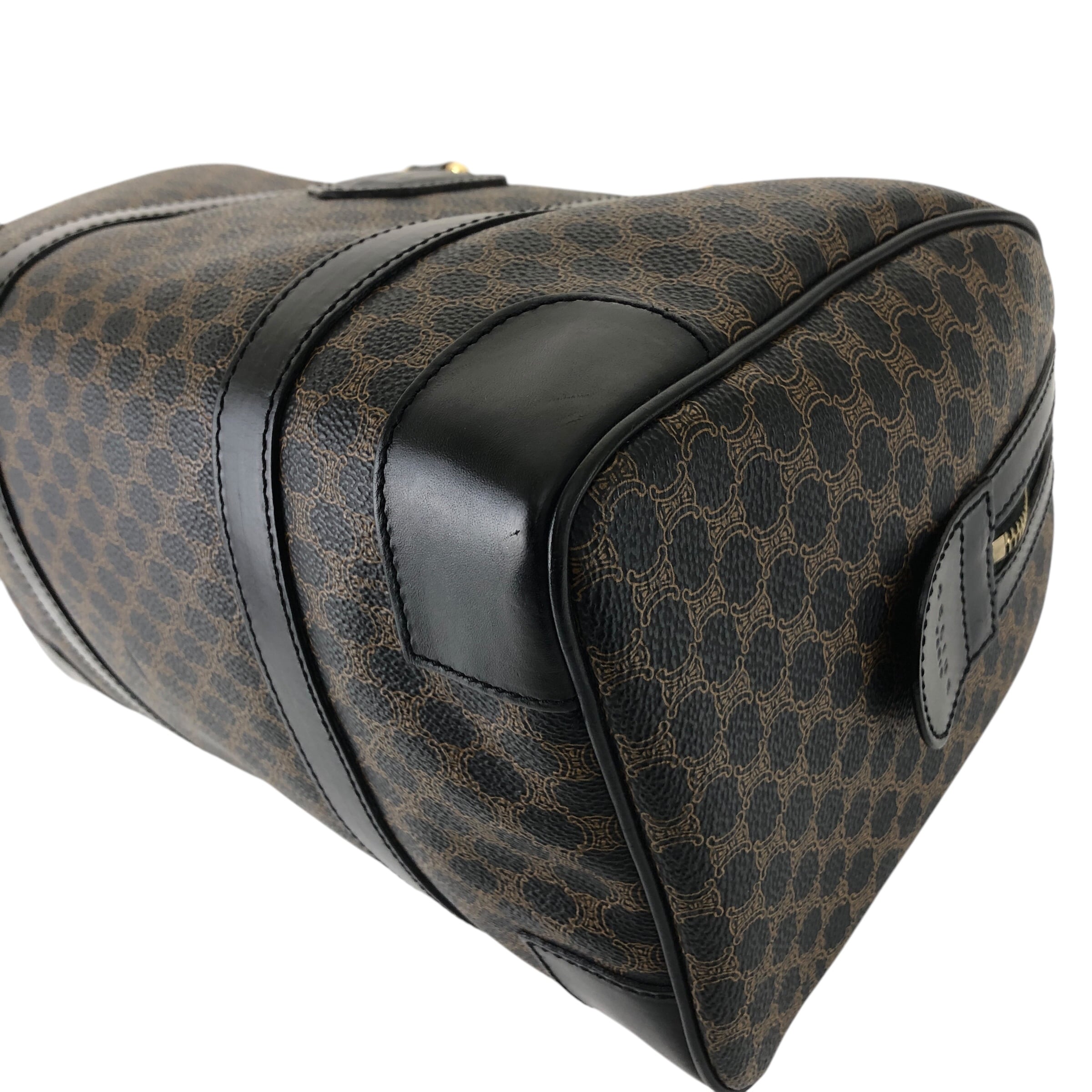 CELINE セリーヌ マカダム ハンドバッグ ブラック 2way ブラゾン型押し