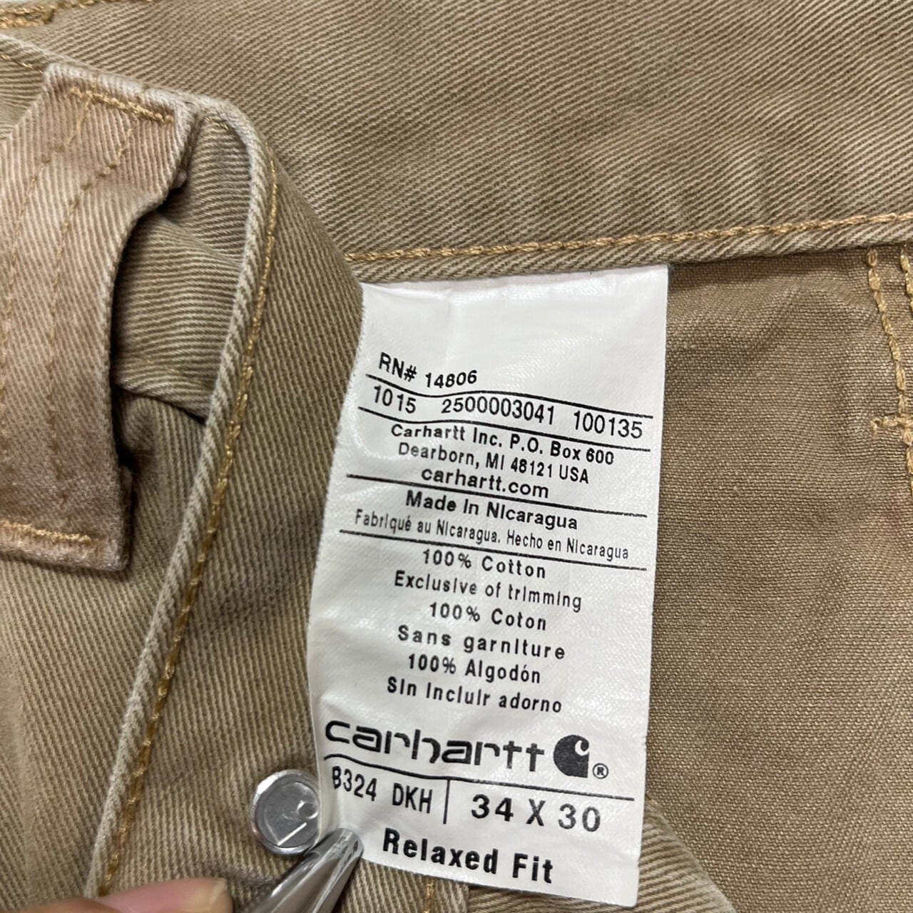 W34×L30】Carhartt ペインターパンツ コットン100% ブランドタグ 