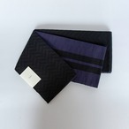 半巾帯「コットンスラブ」ブラック： 天然素材の優しい風合いがコーディネイトの幅を広げます。