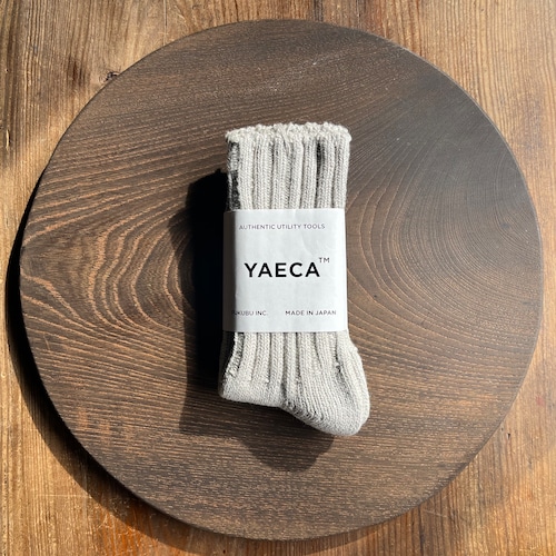 YAECA / ヤエカ　COTTON100% SOCKS L.GRAY #13901