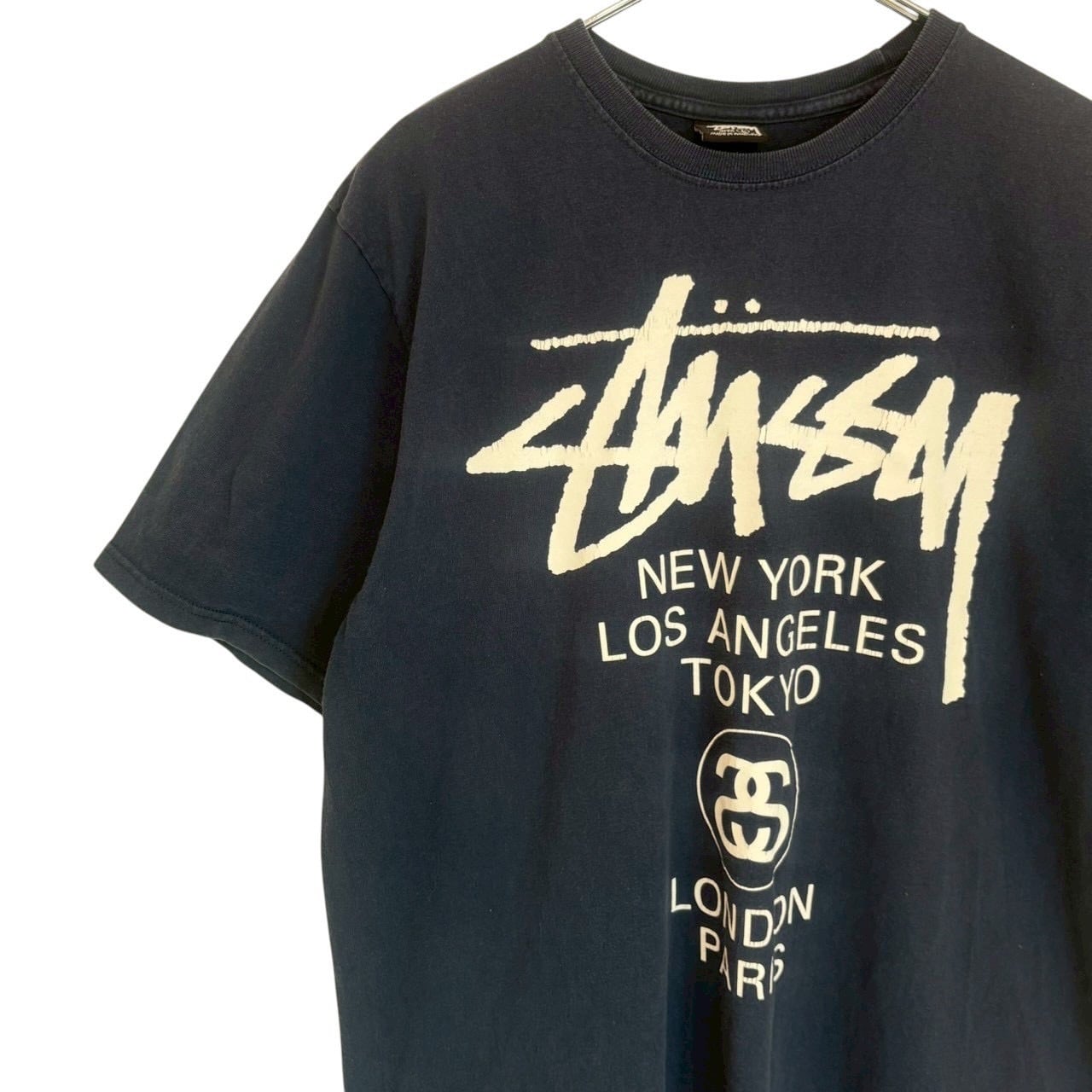 stussy ステューシー Tシャツ L バックロゴ センターロゴ プリント