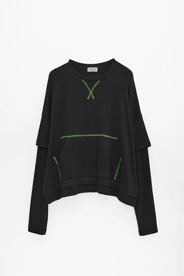 【Nora Lily】Color Stitch Layered L/S Tee