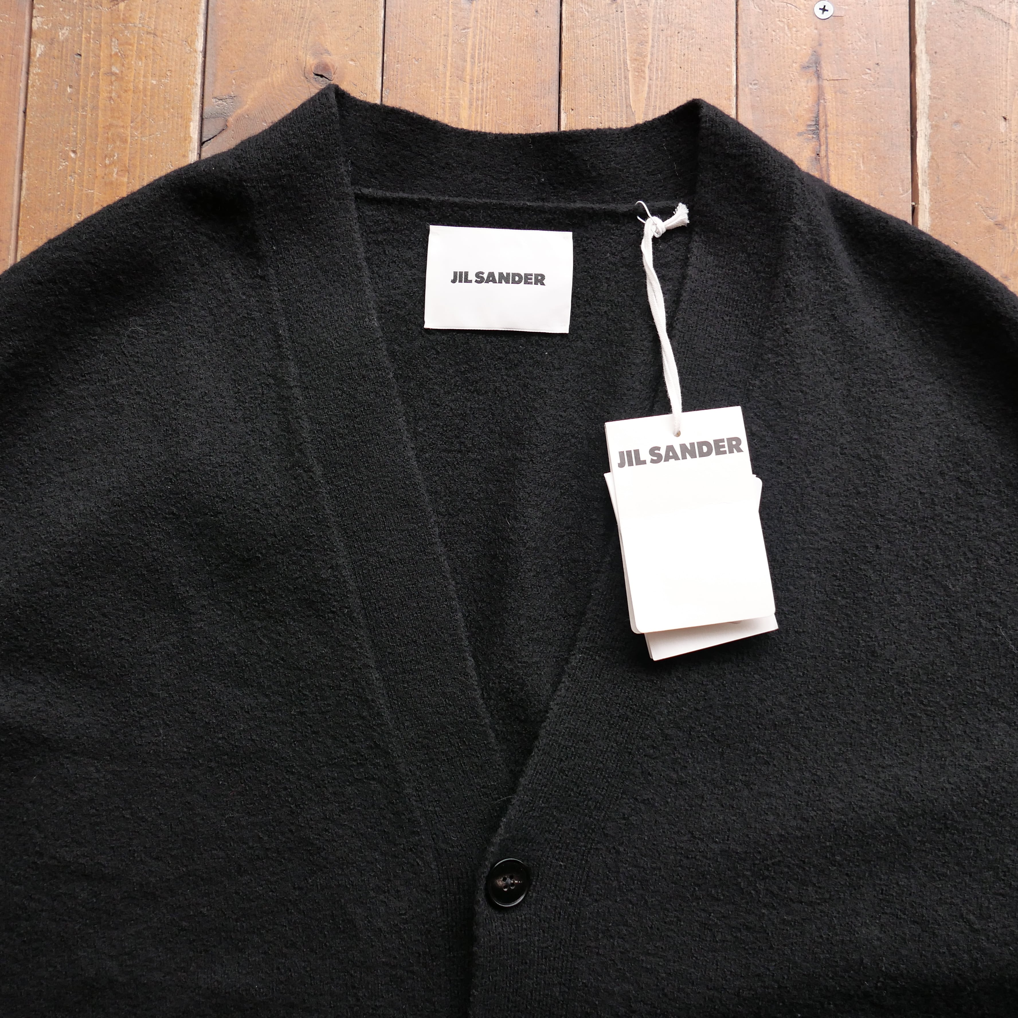 JIL SANDER BLACK WOOL CARDIGAN | safarionline