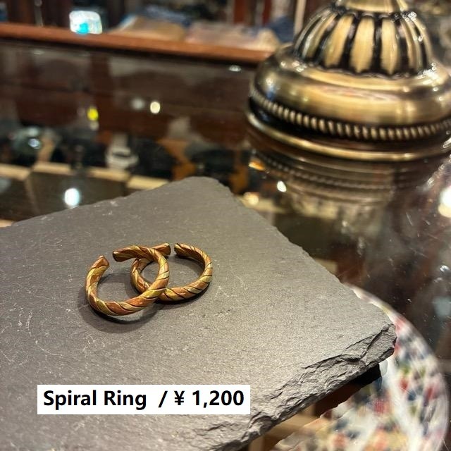 TOPANGA Jewelry 　コッパーブラスシングルリング　スパイラル　5号〜19号　銅　真鍮　指輪　アクセサリー　ジュエリー　プレゼント　レディース　ギフト