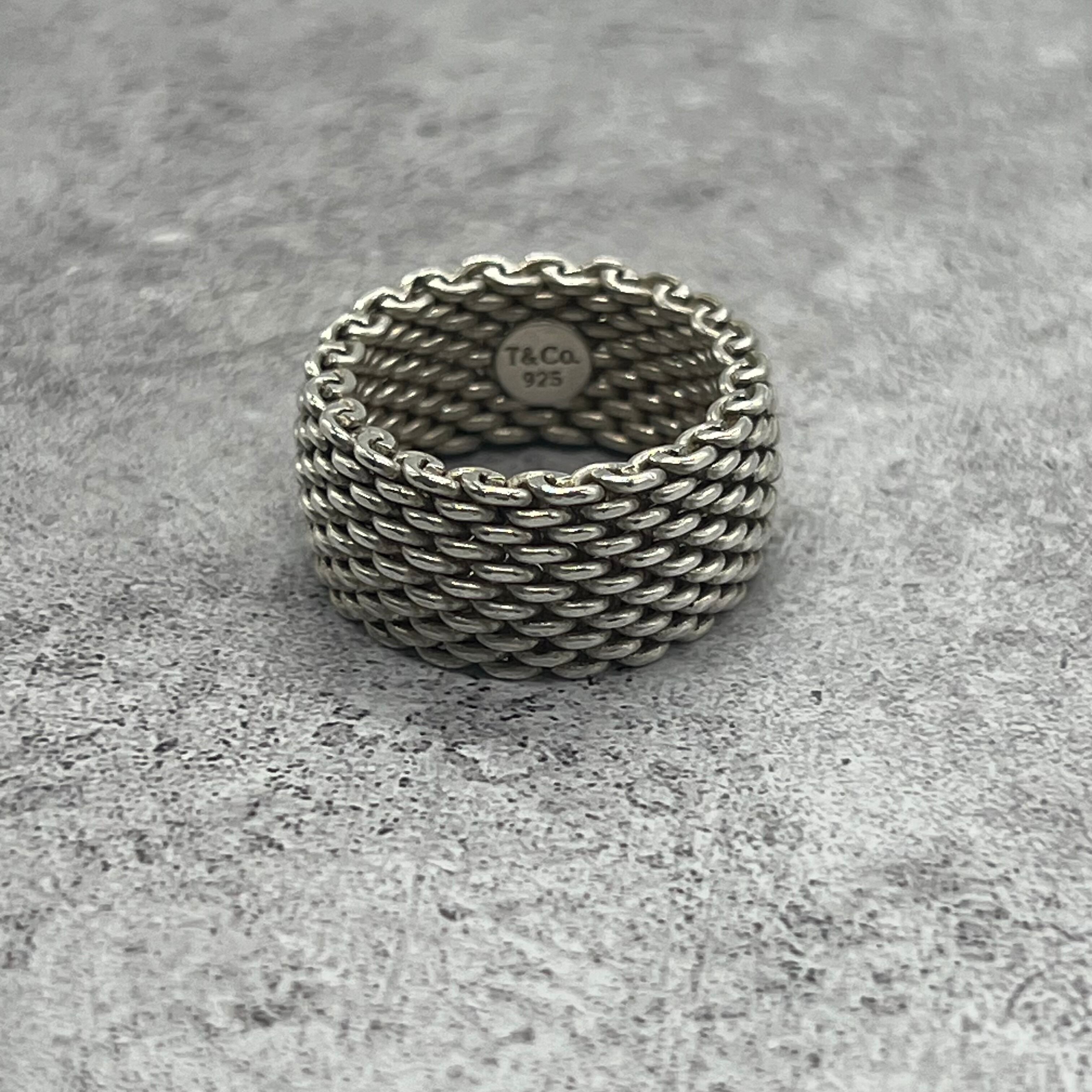 【15号】ティファニー TIFFANY&CO サマセット リング メッシュ SV
