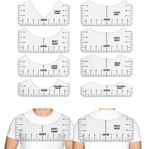 【在庫のみ】Tシャツ 定規ガイド 8個セット 手作り定規 カーブ定規 縫製定規 子供服ソーイング PVC 透明 Tシャツ位置調整ツール T シャツ位置合わせツール 熱圧着 縫製 洋裁ドレスのパターン設計 裁縫 定規 手芸用品