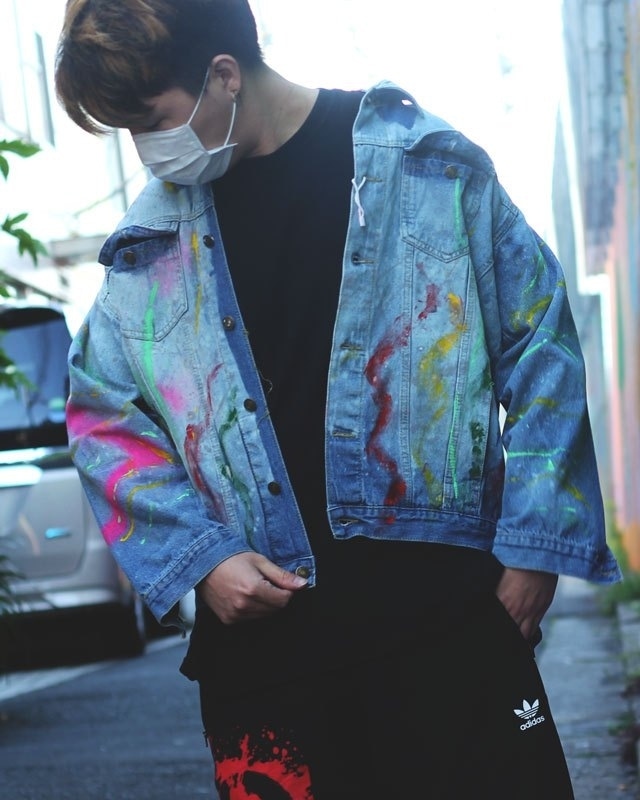 Character paint denim jacket