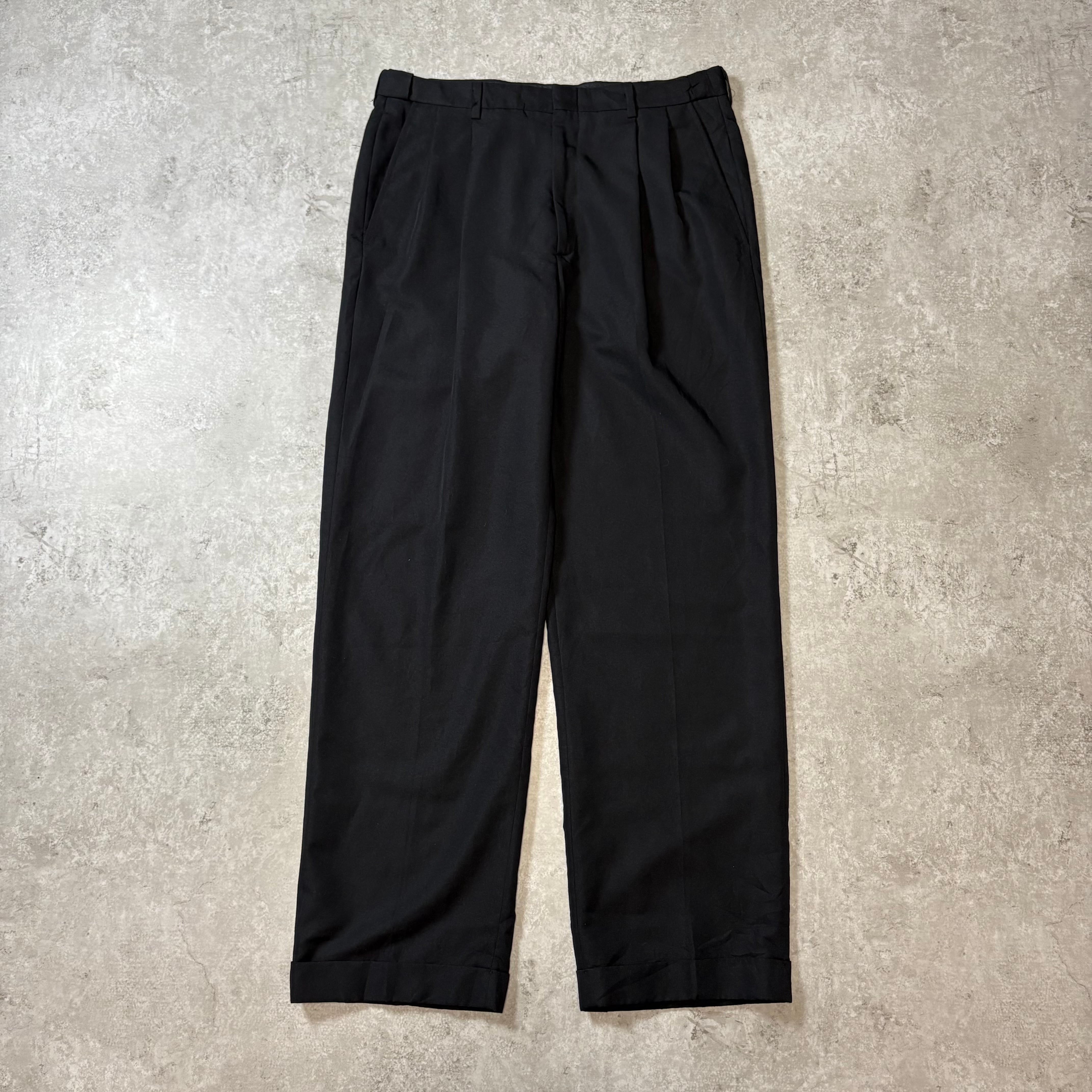 2000s "HAGGER" Polyester×Rayon Slacks " Black‼︎"