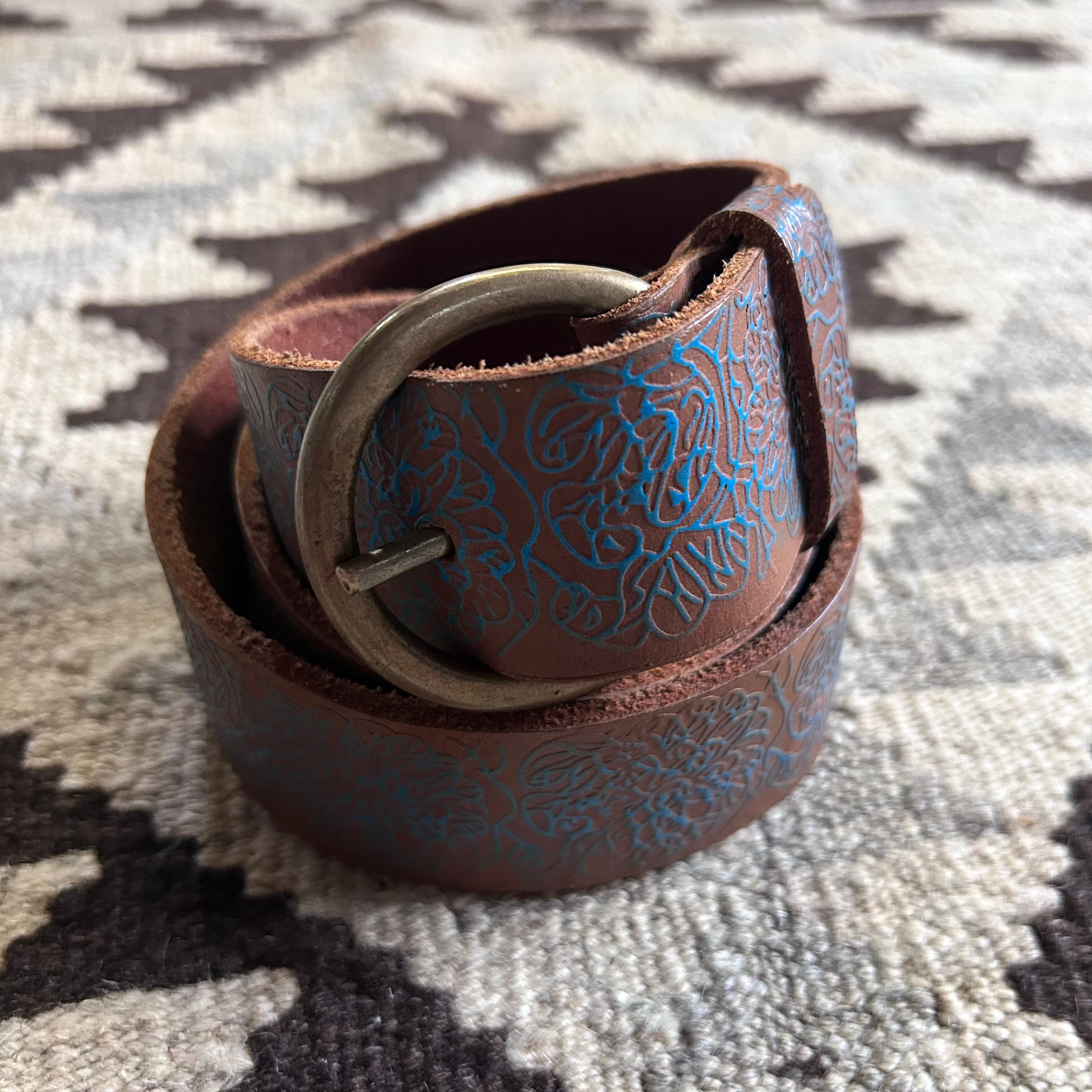 Men's Leather Belt メンズ レザーベルト ヒッピー paint ペイント 505137 kapre
