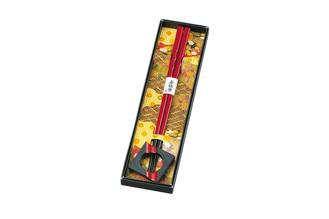 36-1120 角箸置付 夫婦橋 鶴 Chopsticks and Rest Set w Crane