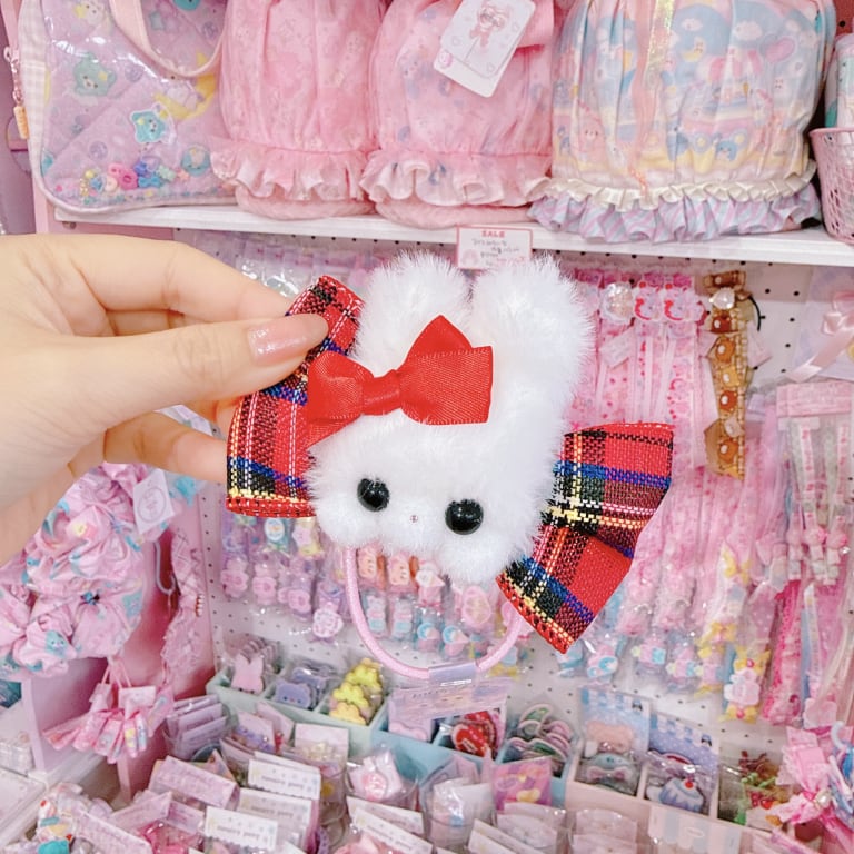 【G6】42-9タータンチェックモグモグちゃんヘアゴム