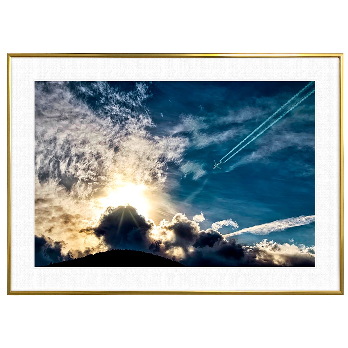 夕日写真 夕焼け空 インテリアアートポスター額装 AS1642