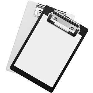 【新着特価】クリップボード ミニサイズ 15 x 10cm 2枚セット ポケットサイズ 書類整理 バインダー メモ帳 保管 伝票バインダー 携帯便利 (黒+透明)
