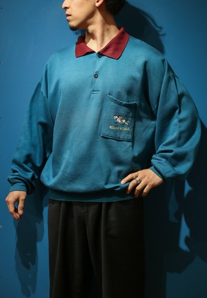 Emerald green euro polo sweat