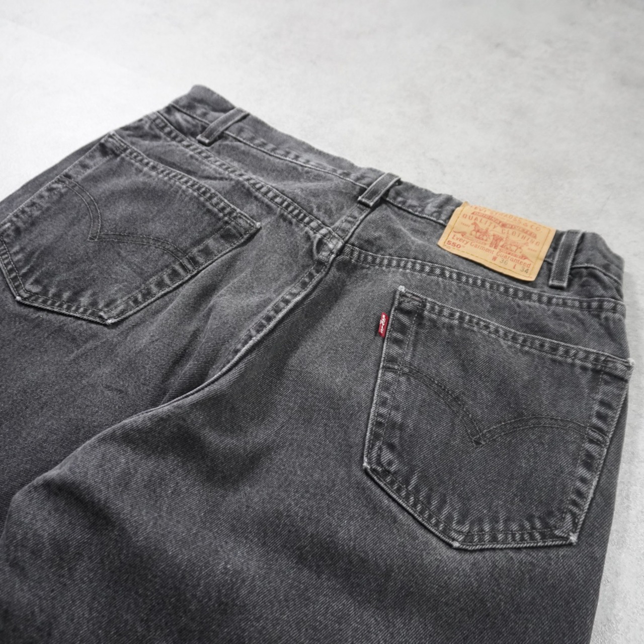 Levi's 550 black denim "made in USA" W36L33相当 古着 - 9