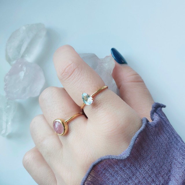 ＜再入荷＞【oval ring】愛の道標 ～ストロベリークオーツ～