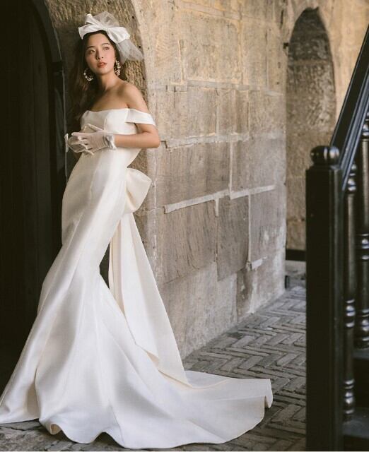 美品！ ウエディングドレス マーメイドライン ミニトレーン/短トレーン  