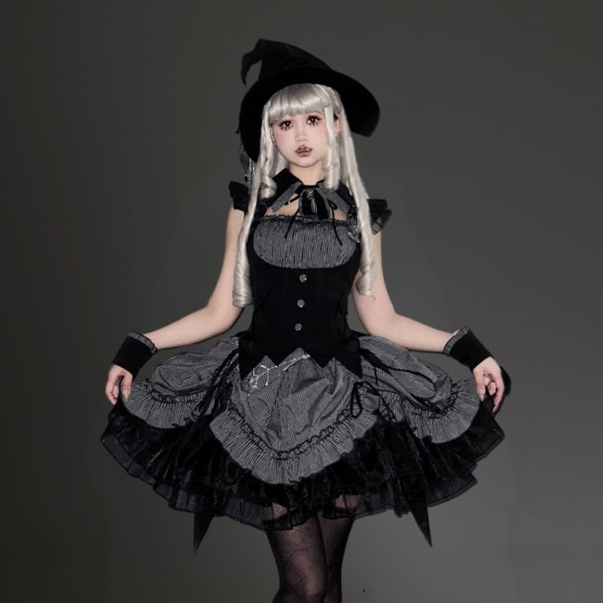 ゴスロリ ノースリーブワンピース カフス付き 魔女シリーズ｜Alice