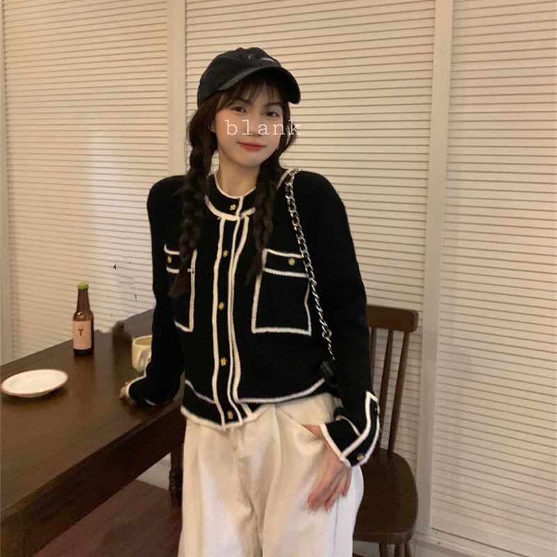 スタイルセーター ジャケット オータムルーズブラック ロング ストリート 秋物 モンロー54457963614