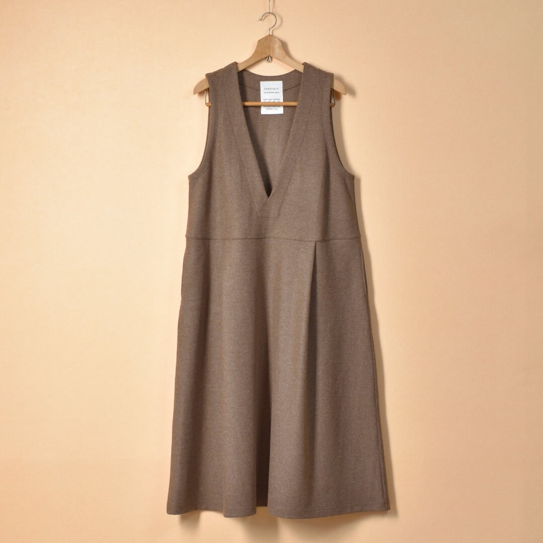 Fabrique en planete terre ファブリケアンプラネテール ウールメルトンワンピース・ブラウン【送料無料】