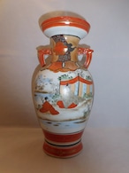 九谷花器 Kutani porcelain vase(Samurai,bird,flowers)