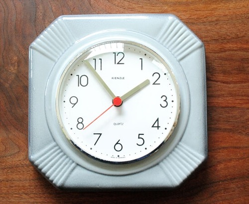 ドイツ製 KIENZLE 陶器フレーム 壁時計 キンツレー 電池式 ヴィンテージ 壁掛け時計 アンティーク ig1022
