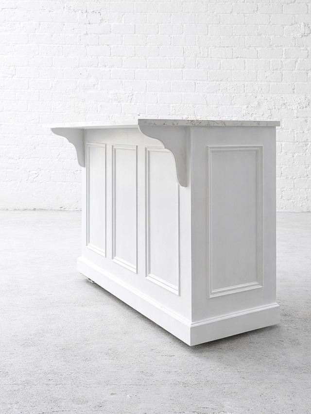 海外インテリア風キッチンカウンター179 (大理石天板・アイランドカウンター)W1200 オーダーメイド家具