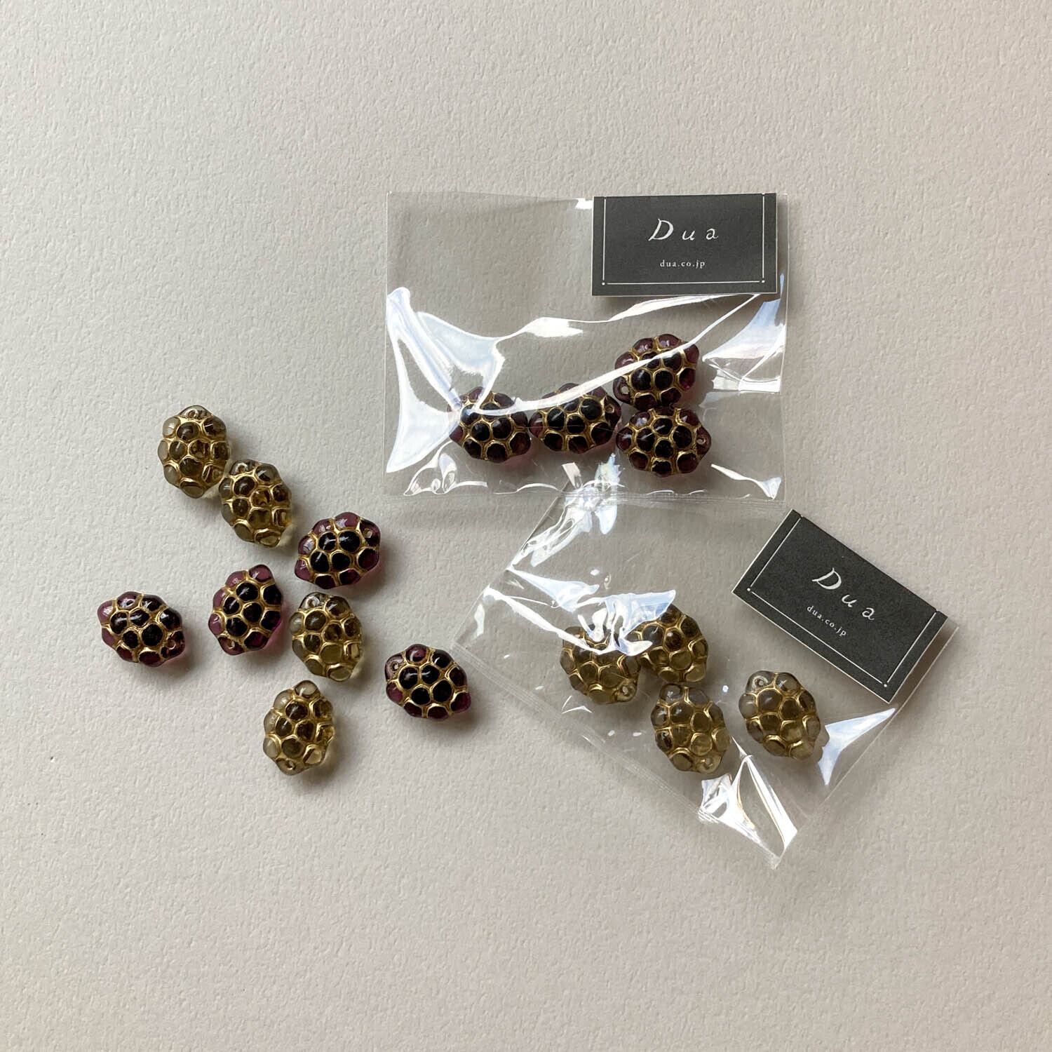 ぶどう風チェコガラスチャームパック（4p） | Dua-アクセサリーパーツ