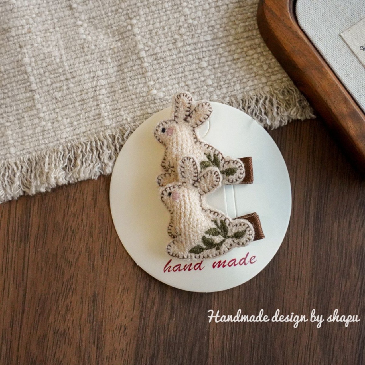 GOODS手編みアニマルヘアグリップ2点セット