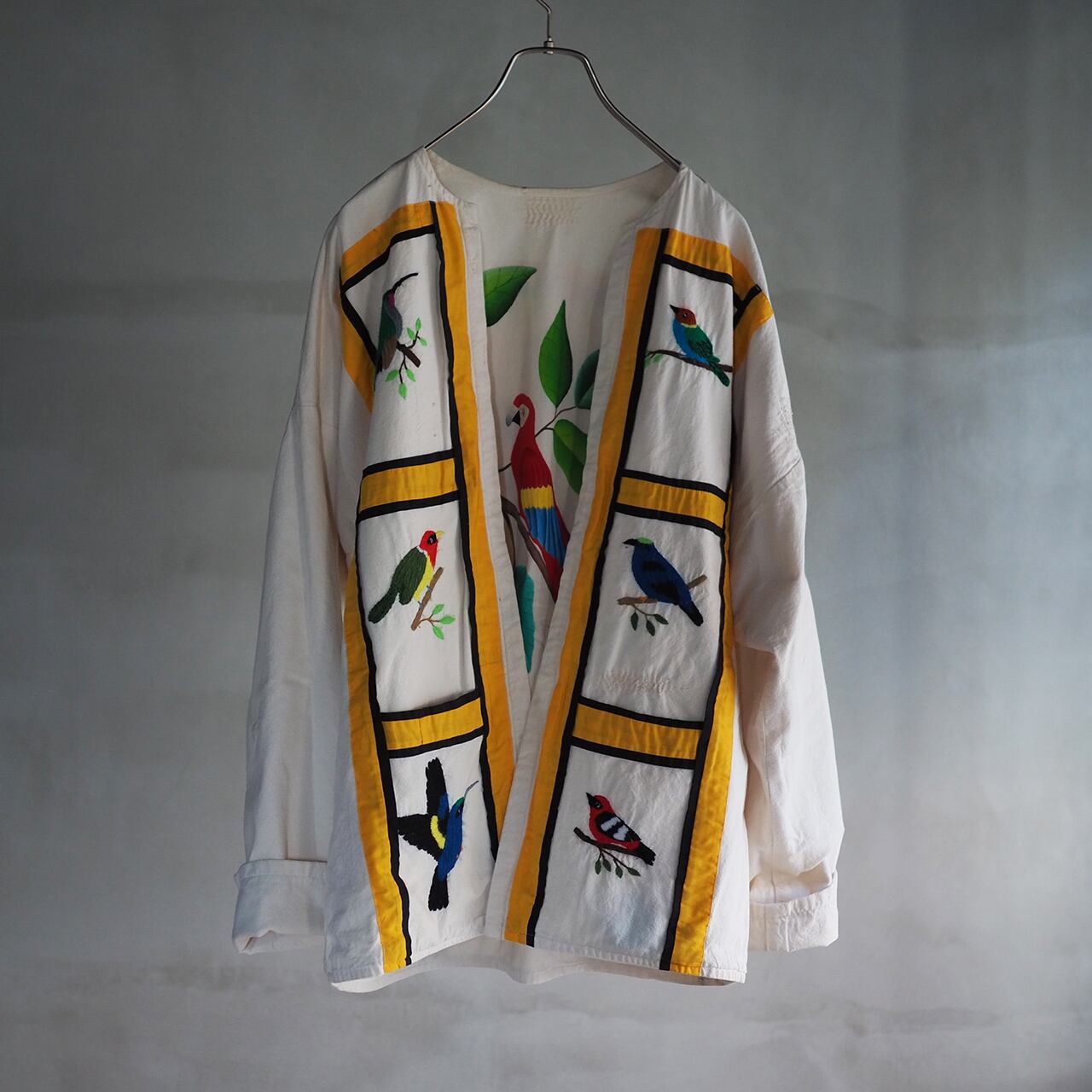 NO BRAND / USED リバーシブル エンブロイドノーカラージャケット(おみつのおつくろい)