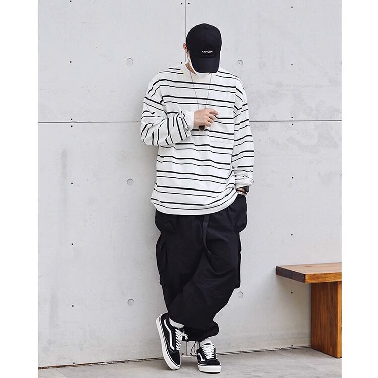 ★CUSTOM WOVEN STRIPE WASH RETRO T　　　A0787