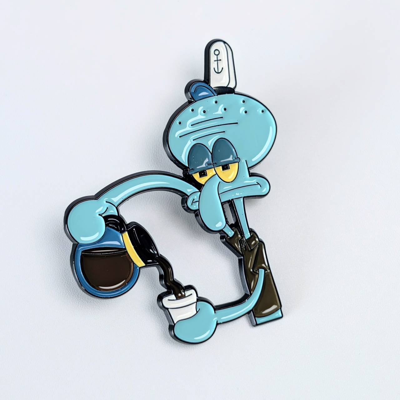 送料無料！ ★ピンズ PINS★ピンバッジ 【 SpongeBob SquarePants（スポンジボブ）】 イカルド / コーヒー 〚アメリカン雑貨 アメトイ〛