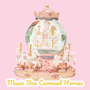 スノードームオルゴール <Carousel Horses>