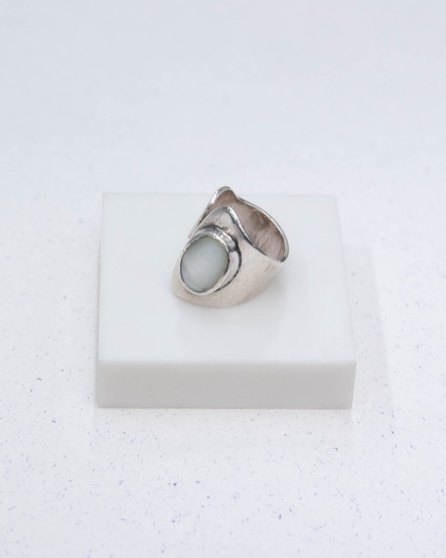 vintage silver mother of pearl ring