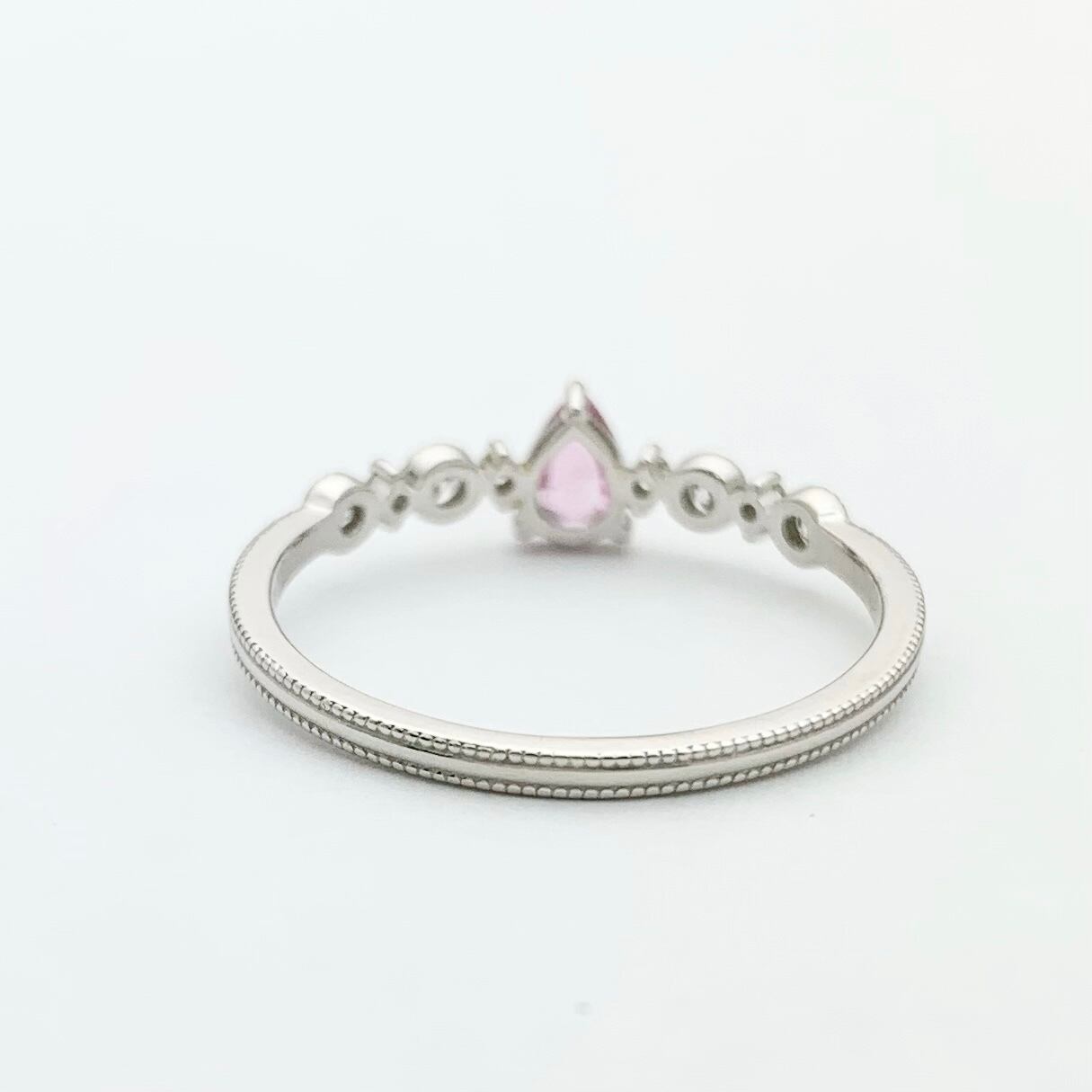 パパラチアサファイア　ダイヤモンド　プラチナリング 12号 パパラチアサファイア ダイヤモンド プラチナリング 12号