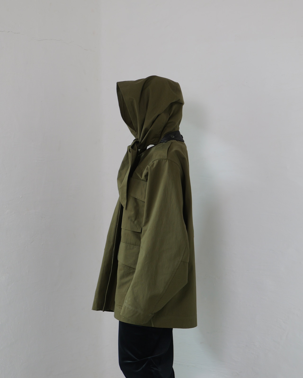 i’m here - Haoli Military Jacket :Khaki|フードストールドッキング/2WAY/ウェザークロス 入荷予定:2026.01.17(M 1点)