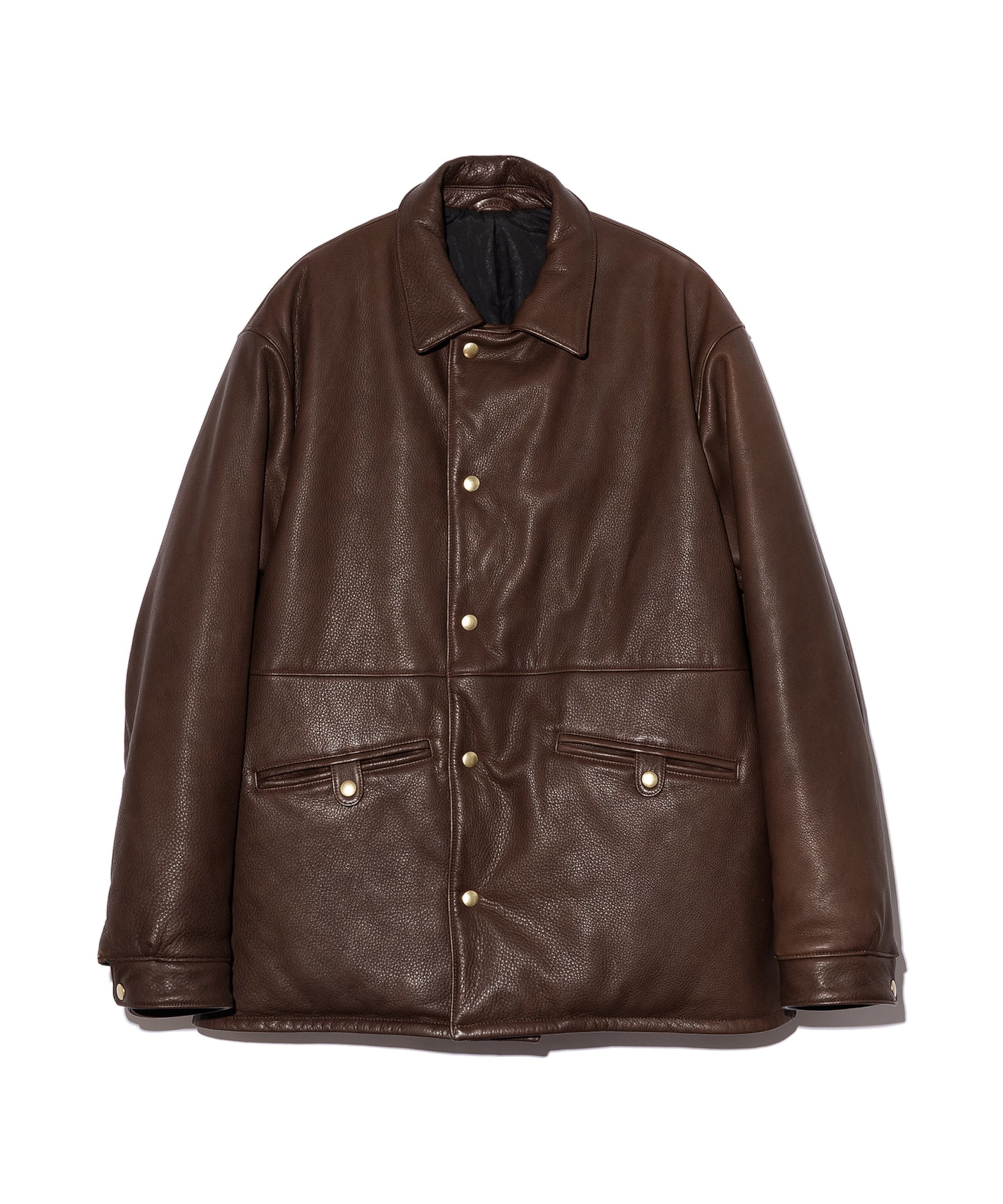 UNUSED / US2515 LEATHER CAR COAT (BROWN) | AfterSchool (アフター