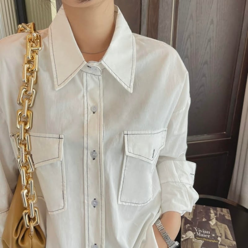 ベーシックステッチカラーシャツ R01238